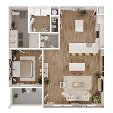 one bedroom one and half bath