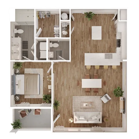 one bedroom one and half bath