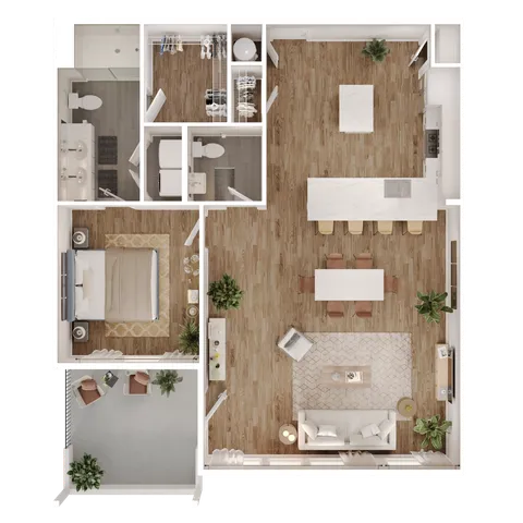 one bedroom one and half bath