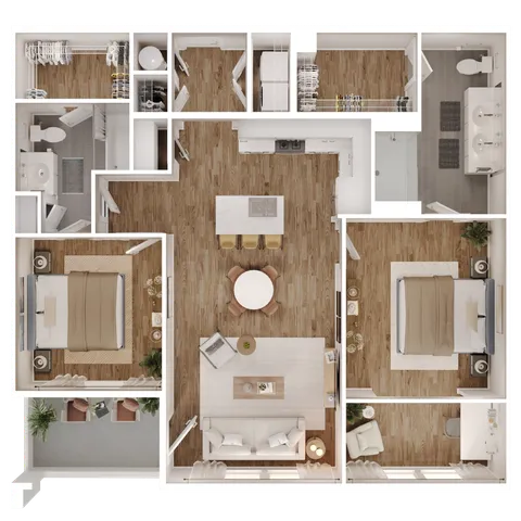 two bedroom two bath apartment