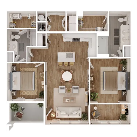 two bedroom two bath apartment