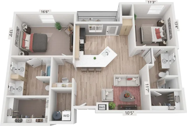 The Boardwalk Two-Bedroom Apartment - Crystal