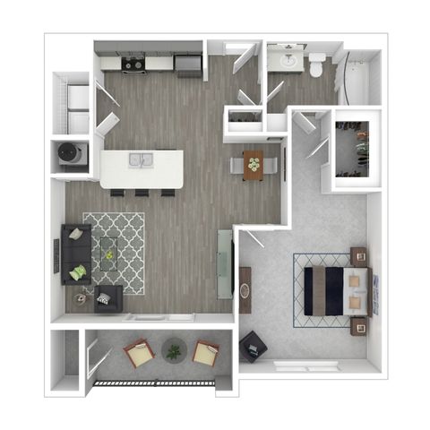 3D Furnished Cove floor plan