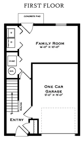 Lexington 4 Bedroom 2.5 Bathroom First Floor Plan