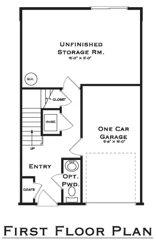 Terraces at Shepherdstown 4 Bedroom First Floor Plan With Garage