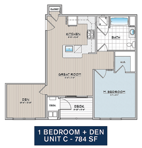 Franklin Square Phase 2, 1 Bedroom 1 Bathroom With Den
