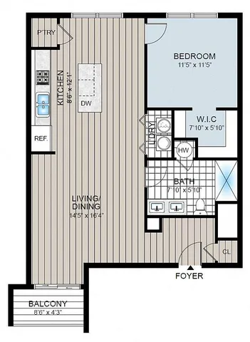 Franklin Square Phase 3, 1 Bedroom 1 Bathroom Loft L