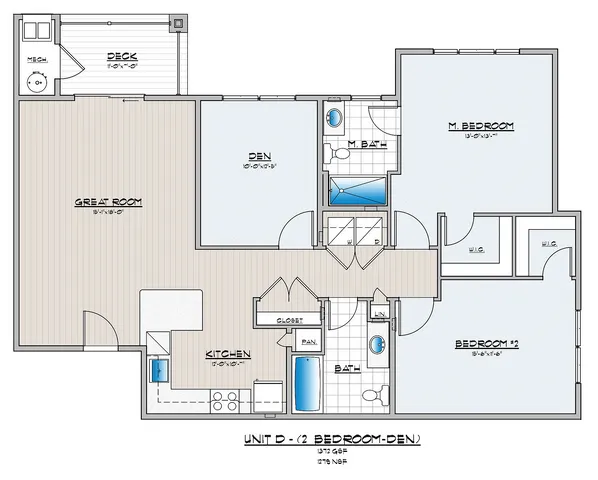 Rowen Place 2 Bedroom Bathroom With Den