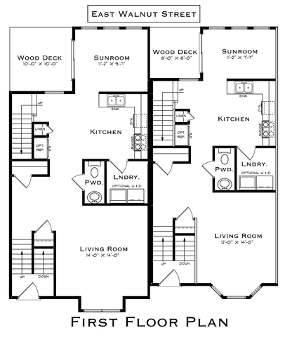 East Walnut Street 3 Bedroom First Floor Plan
