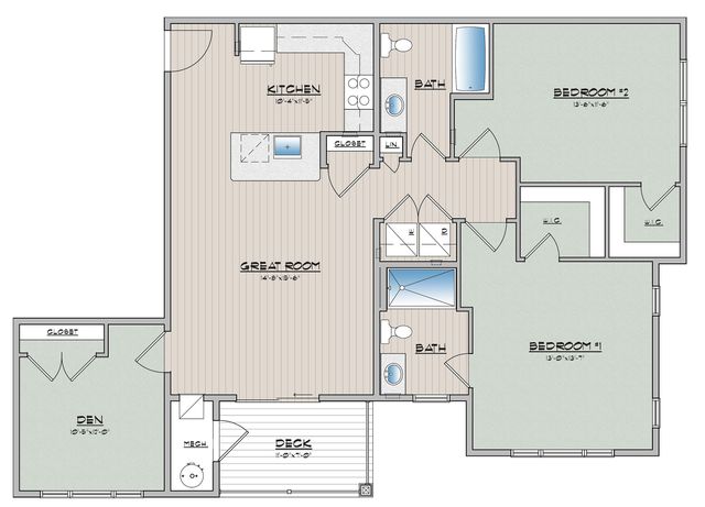 Abbey Place 2 Bedroom 2 Bathroom With Den