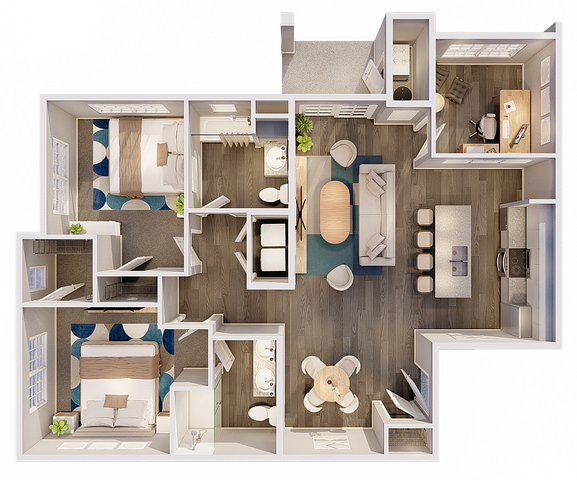 Maplewood 2 Bedroom 2 Bath With Den