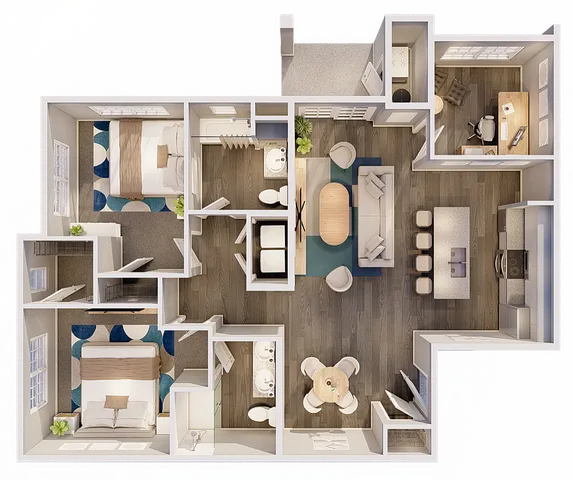 Maplewood 2 Bedroom 2 Bath With Den