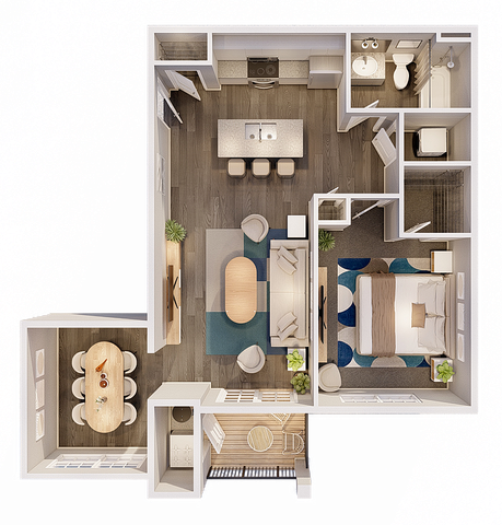 Maplewood 1 Bedroom 1 Bath With Den