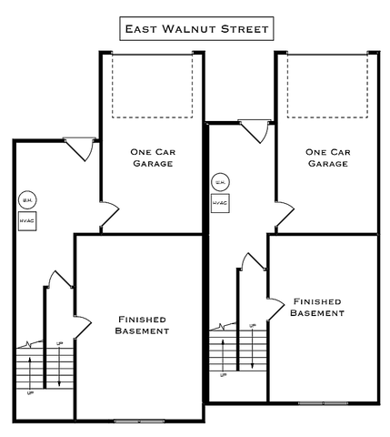 East Walnut Street, 3 Bedroom, First Floor Plan