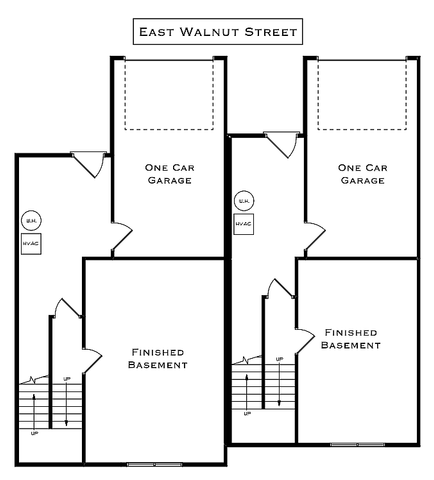 East Walnut Street, 3 Bedroom, First Floor Plan