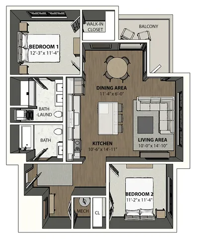 Franklin Square Phase 3, 2 Bedroom 2 Bathroom With Loft