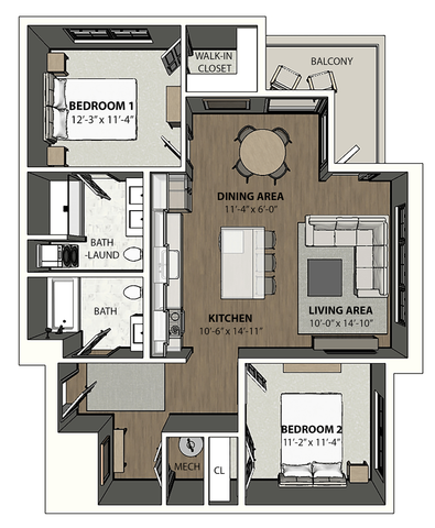 Franklin Square Phase 3, 2 Bedroom 2 Bathroom With Loft