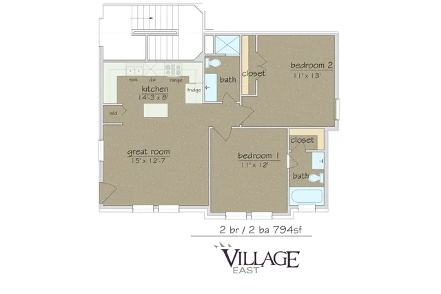 Merida Ave 2 Bedroom (Layout A)