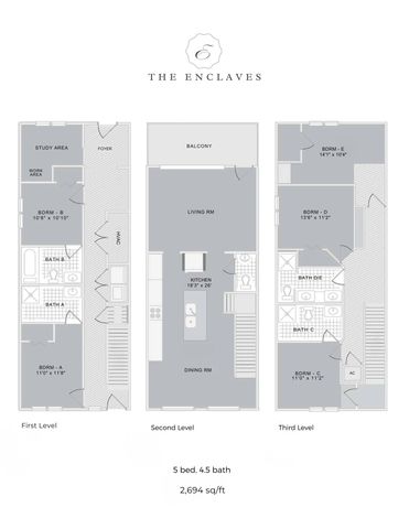 5 Bed 4.5 Bath Floor Plan