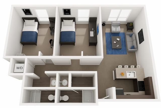 Edge Merrimack 2 Bed 2 Bath A Floorplan