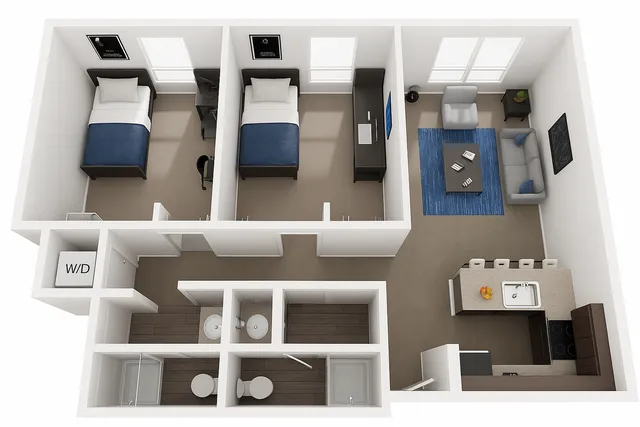Edge Merrimack 2 Bed 2 Bath A Floorplan