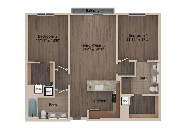 B1A Floorplan 3D