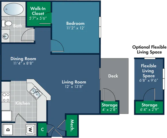 The Amador with Flex Floor Plan of 812 sq ft