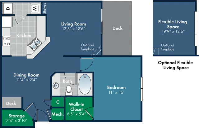 The Avila with Flex Floor Plan of 932 sq ft