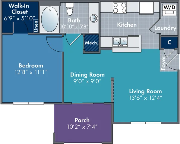 The Amalia Floor Plan at Abberly Village Apartments by HHHunt