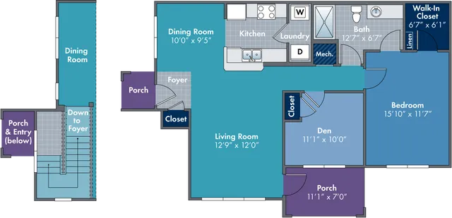 The Myst Floor Plan at Abberly Village Apartments by HHHunt