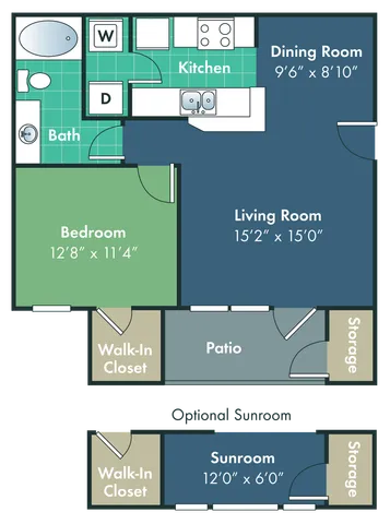 The Northlake Floor Plan at Abberly Woods Apartment Homes by HHHunt