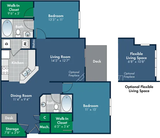 The Lyon Floor Plan at Abberly Place Apartment Homes