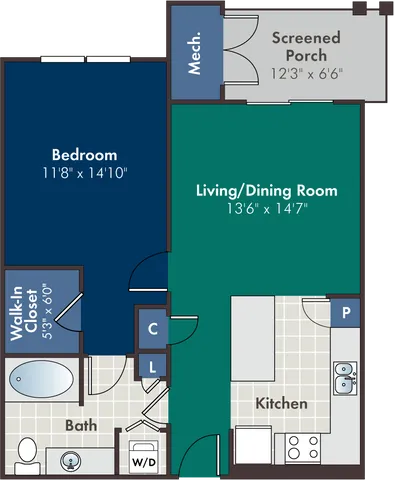 The Chelsea-Alt Floor Plan at Abberly at West Ashley Apartment Homes