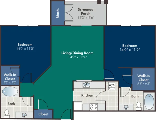 The Tremont Floor Plan at Abberly at West Ashley Apartment Homes
