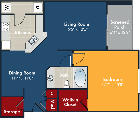 The Coolgrass Floor Plan at Abberly Chase Apartment Homes