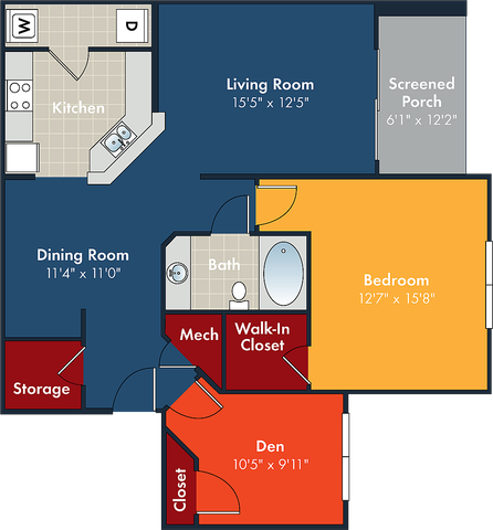 The Lapis Floor Plan at Abberly Chase Apartment Homes