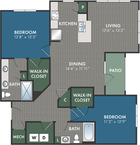 The Mayfair Floor Plan at Abberly Commons Apartment Homes