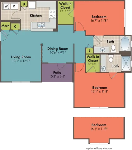 The Thalia Floor Plan at Abberly Crossing Apartment Homes