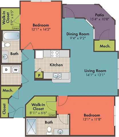 The Ursa Floor Plan at Abberly Crossing Apartment Homes