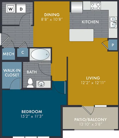 The Chambray Floor Plan at Abberly Solaire Apartment Homes
