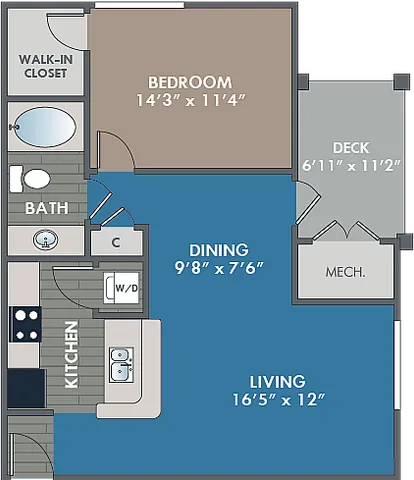 The Amber Floor Plan at Abberly Waterstone Apartment Homes