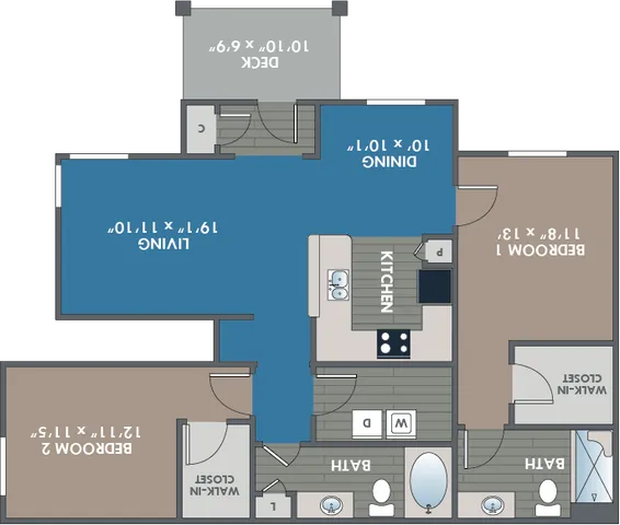 The Marble Floor Plan at Abberly Waterstone Apartment Homes