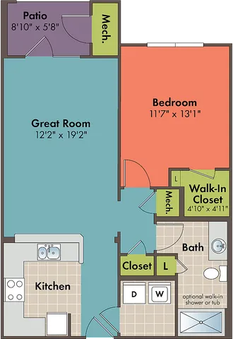 The Bode Floor Plan at Abberly Crossing Apartment Homes