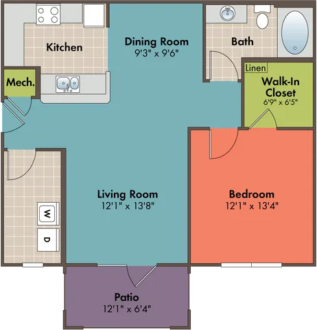 The Canis Floor Plan at Abberly Crossing Apartment Homes