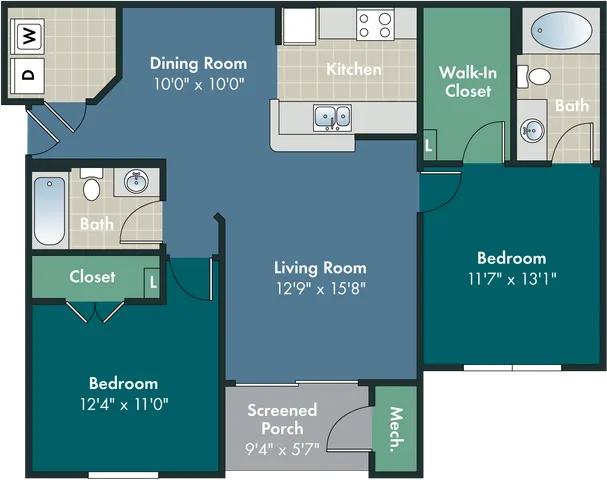 The France Floor Plan at Abberly Pointe Apartment Homes