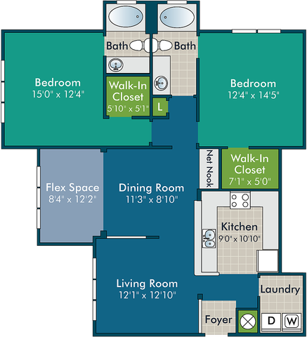 The Forrester I Floor Plan at Abberly Green Apartment Homes