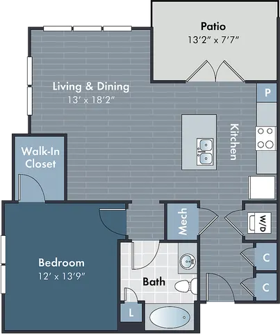 The Marcley Floor Plan at Abberly Market Point Apartment Homes