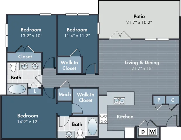 The Millie Floor Plan at Abberly Market Point Apartment Homes