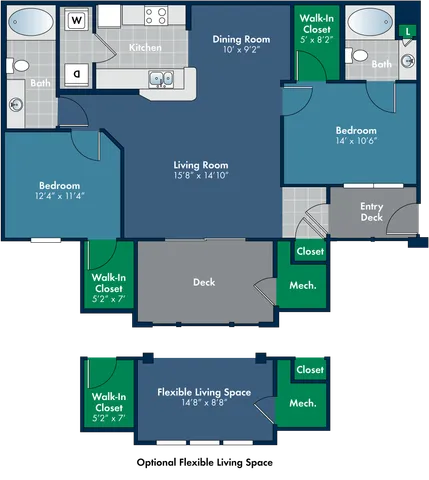 The Rhone Floor Plan at Abberly Place Apartment Homes