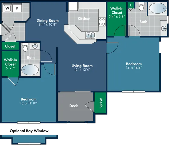 The Rochelle Floor Plan at Abberly Place Apartment Homes